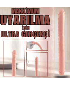 Alternative view of Erotica UNIQUE Realistik Dokuda Çift Taraflı DildoÇift Uçlu Gerçekçi Yapay Penis 34 CM