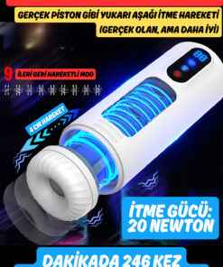 Alternative view of Erotica Şarjlı Isıtmalı Sesli İleri Geri Hareketli Emiş(Vakum) Titreşimli Gerçekçi His Otomatik Mastürbatör