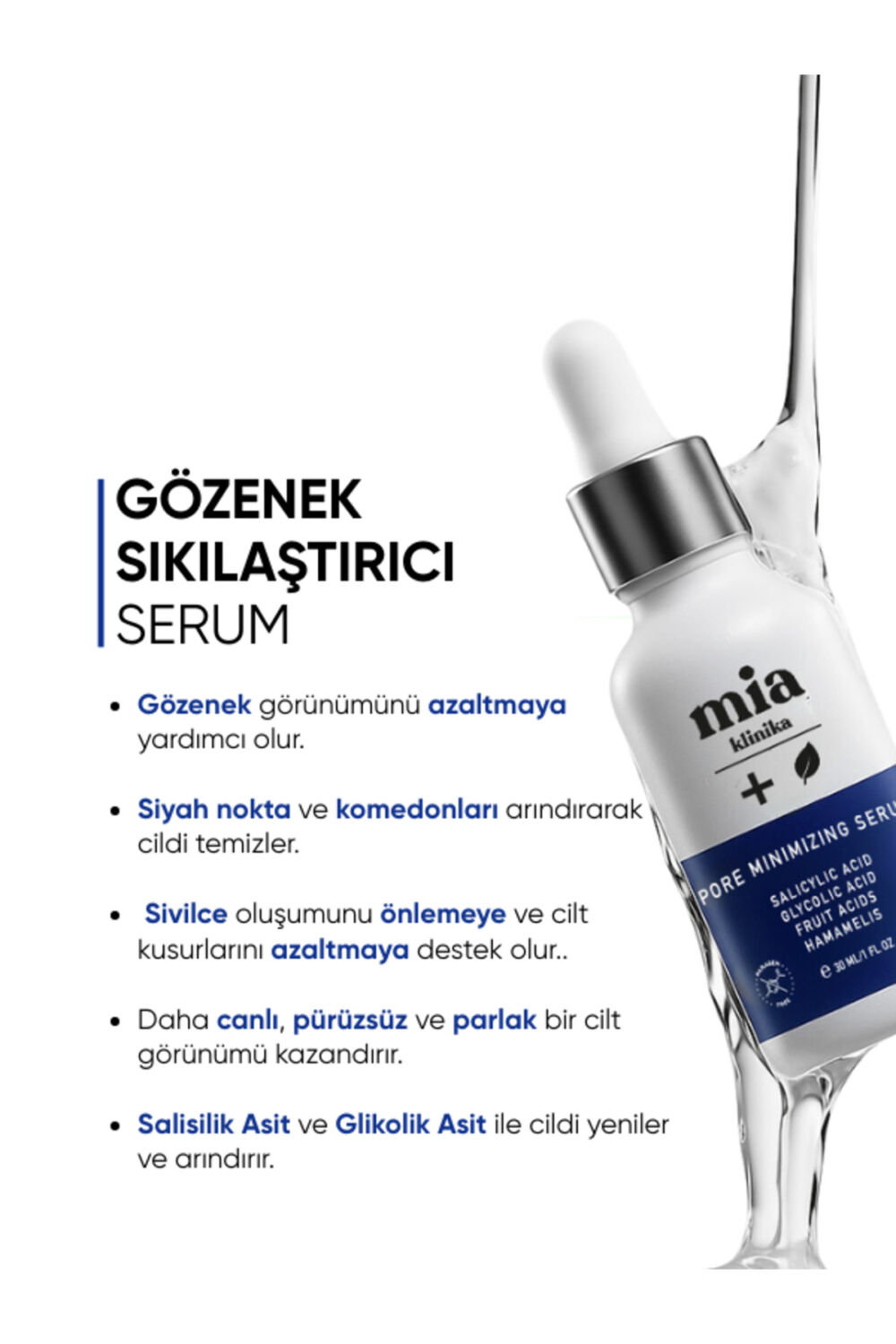 mia klinika Gözenek Siyah Nokta Gidermeye Yardımcı Serum 30 ml - Görsel 3