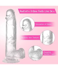 Alternative view of Lolita Shop 21 Cm Şeffaf Jel Dildo Gerçekçi Yumuşak Dokuda Güçlü Vantuzlu Esnek Dokuda Tasarlanan Yapay Penis