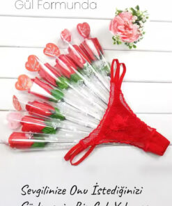 Alternative view of Do it Love - Sexy Gül Fantazi İç Çamaşırı - Sevgiliye Hediye Kırmızı File Detaylı G-String
