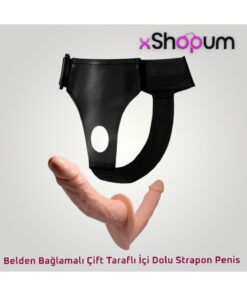 Alternative view of xShopum Belden Bağlamalı Çift Taraflı İçi Dolu Strapon Penis