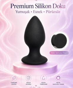 Alternative view of Lolita Shop Siyah Silikon Soft Dokuda Güçlü Vantuzlu Kalın 11,5 Cm Anal Alıştırıcı Genişletici Açıcı Plug Tıkaç