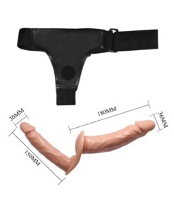LilituShop Belden Bağlamalı Çift Taraflı Içi Dolu Strapon Penis - Görsel 3