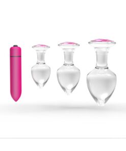 Alternative view of Do it Love - Kristal Anal Plug Set - 3 Boy Cam Anal Tıkaç ve Kalem Vibratör Set - Anal Plug Set 4 Lü