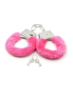 Fetiş Fantezi Pembe Peluşlu Metal Kelepçe