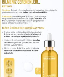 Retinol Serum 30 ml | Kırışıklık Karşıtı Yenileyici Sıkılaştırıcı Gece Serumu - Görsel 2