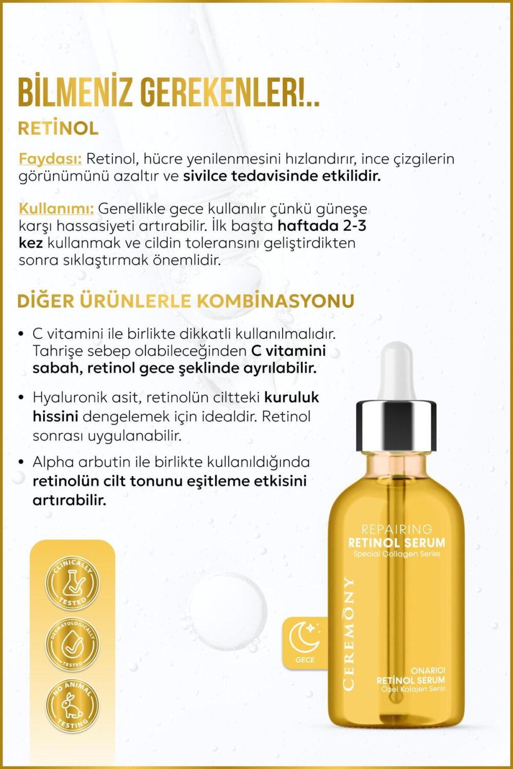 Retinol Serum 30 ml | Kırışıklık Karşıtı Yenileyici Sıkılaştırıcı Gece Serumu - Görsel 2