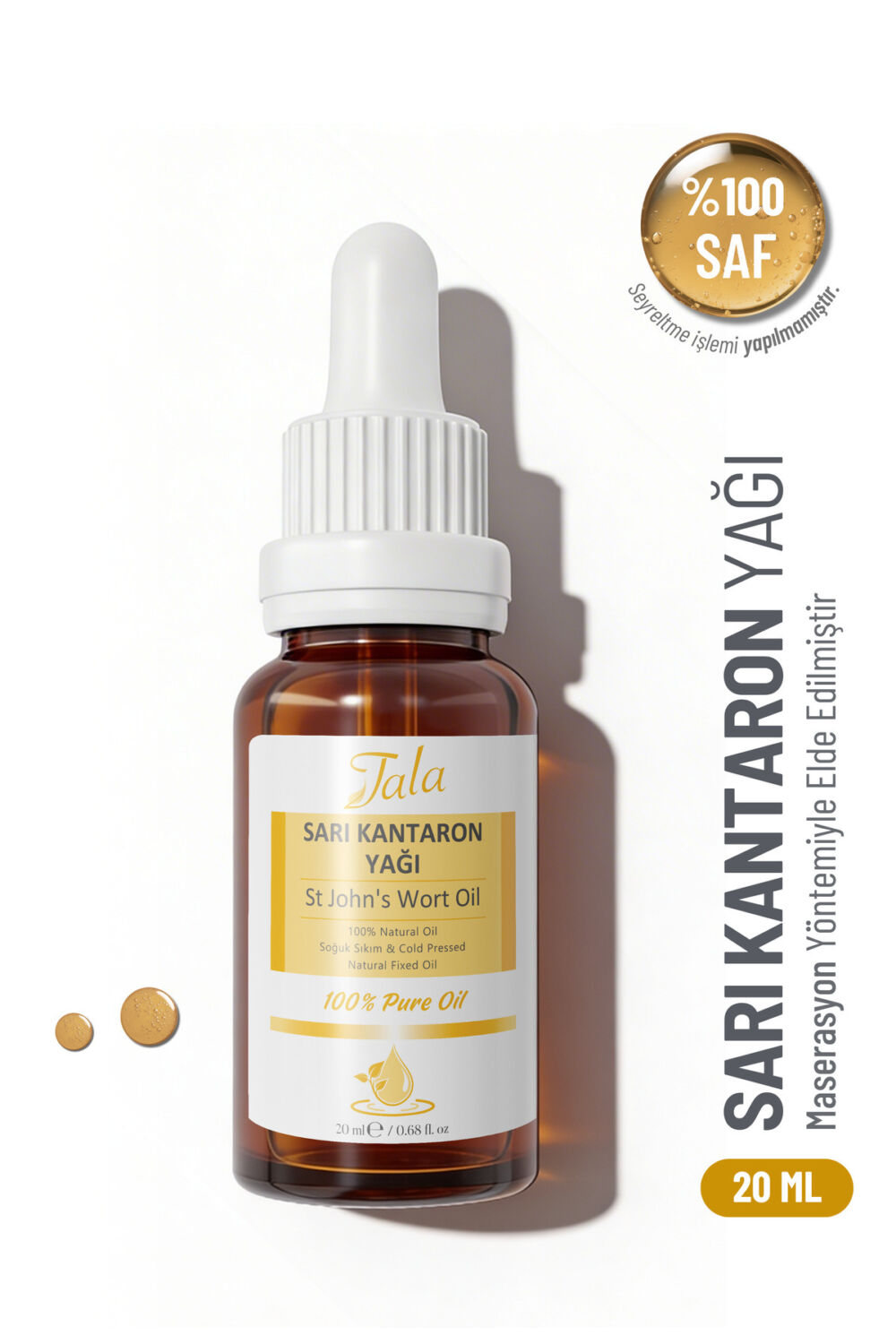 Tala Sarı Kantaron Yağı 0 Saf Ve Doğal Soğuk Sıkım 20 Ml