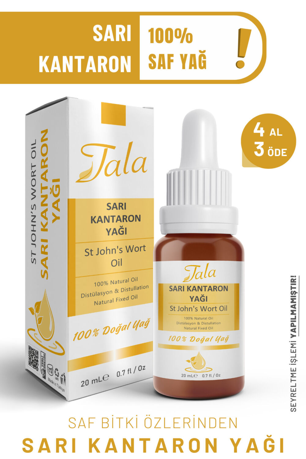 Tala Sarı Kantaron Yağı 0 Saf Ve Doğal Soğuk Sıkım 20 Ml - Görsel 3