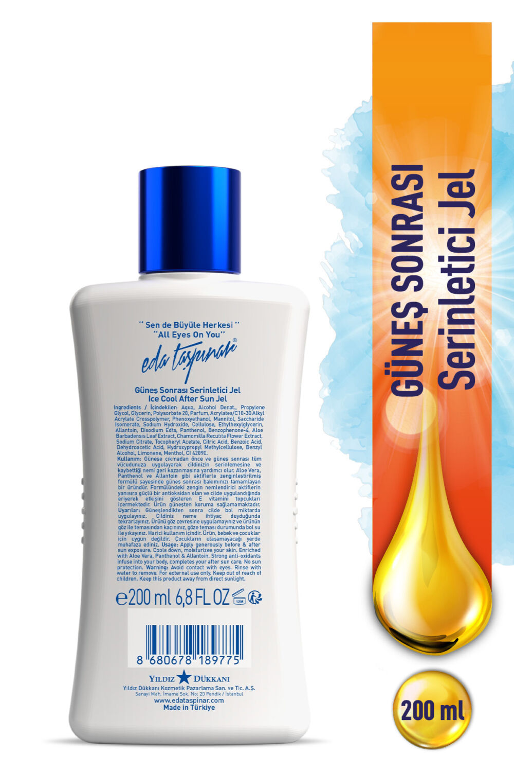 Eda Taşpınar After Sun Aloe Vera Jel – Güneş Sonrası Serinletici & Nemlendirici Bakım 200 ml - Görsel 2