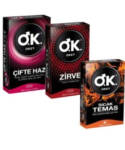 Okey 3 Kutu 3 Çeşit Prezervatif Çifte Haz Zirve Sıcak Temas