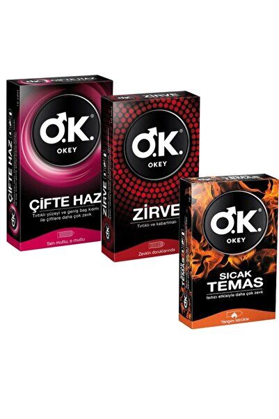 Okey 3 Kutu 3 Çeşit Prezervatif Çifte Haz Zirve Sıcak Temas - Görsel 3