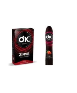 Okey Zirve 10 Lu Prezervatif ve Çilek Kayganlaştırıcı Jel 100 ml