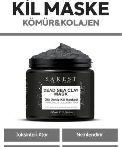 Sarest skincare Ölü Deniz Kil Maskesi Kolajen Siyah Nokta Karşıtı Ölü Deriden Arındırır Yüze Canlılık Sağlar 150g - Görsel 3
