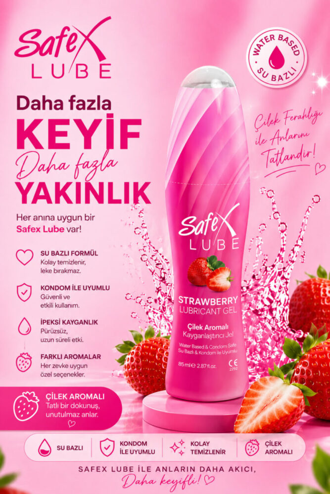 Safex Lube Kayganlaştırıcı Jel Çilek - Görsel 2