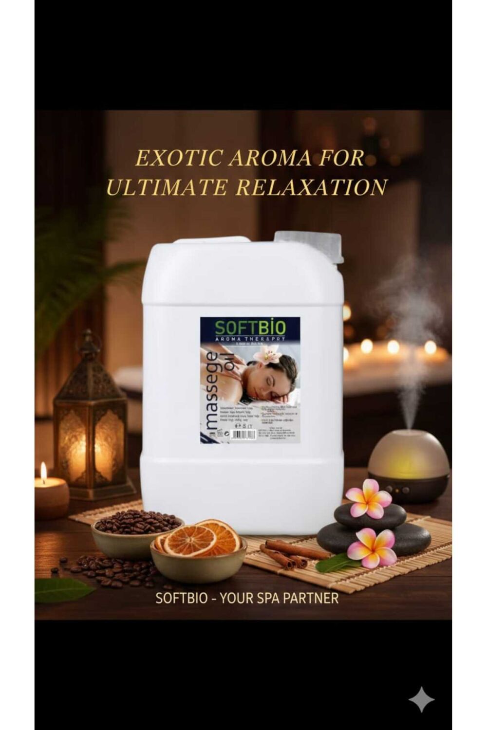 softbio Aromaterapi Kokusuz Masaj Yağı 5 lt - Görsel 2