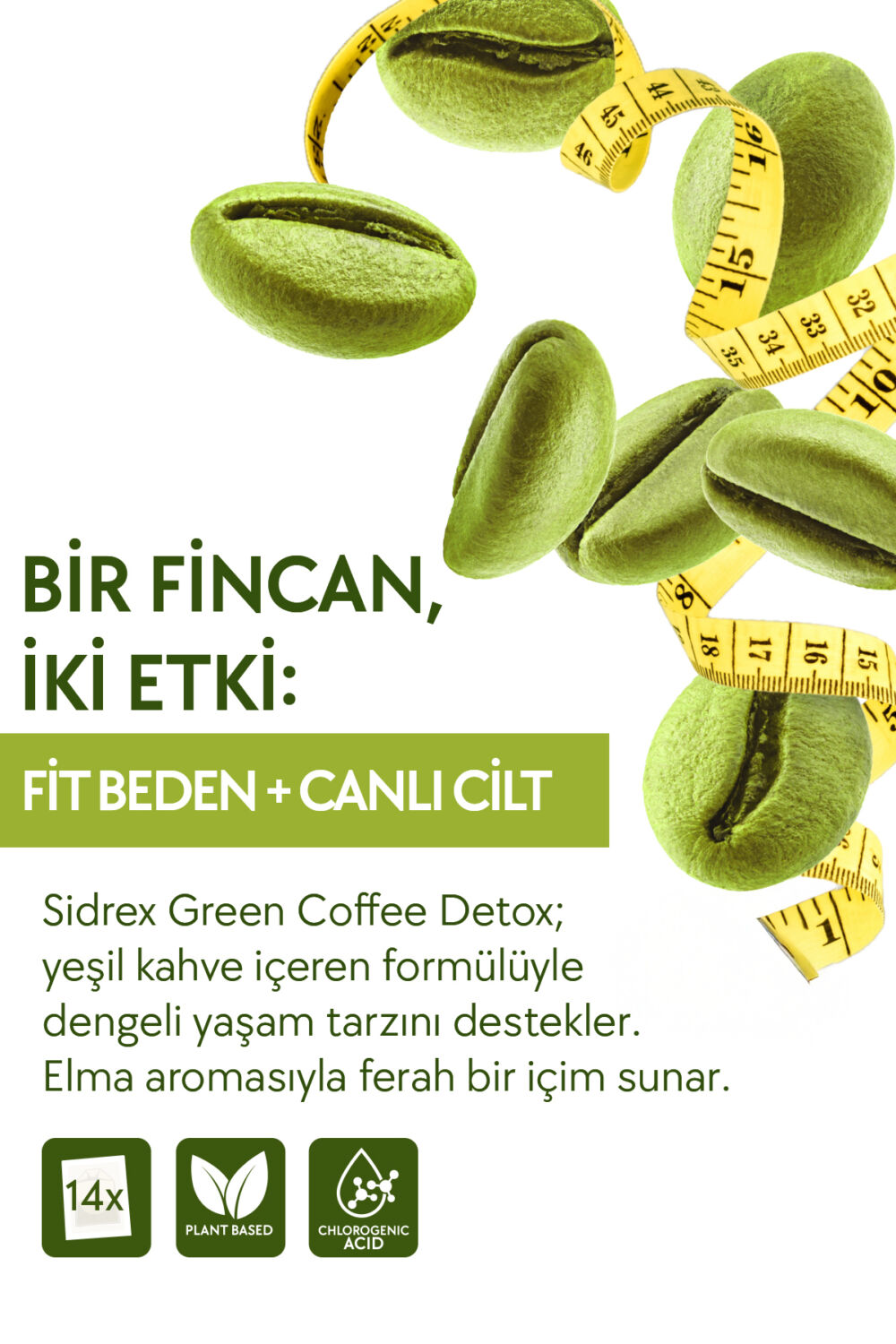 SIDREX Green Coffee Detox - Antioksidan & Metabolizma Destekli Şekersiz Yeşil Kahve - Görsel 2