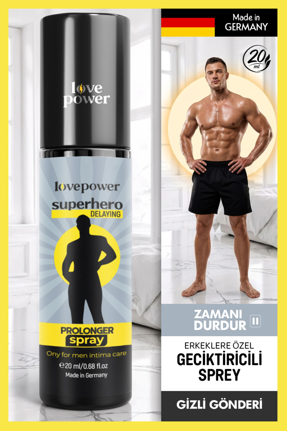 Love Power Dünya'nın 1 Numaralı Geciktiricli Spreyi Super Hero Prolonger Spray
