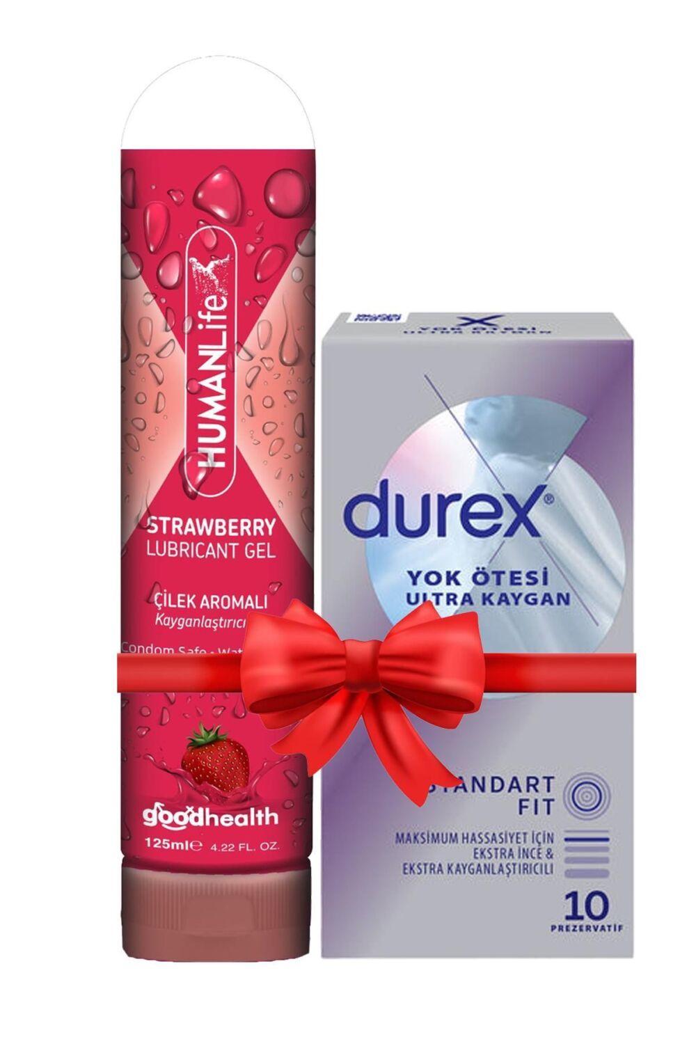 Durex Yok Ötesi Ultra Kaygan Prezervatif 10'lu + Humanlife Doğal Kayganlaştırıcı Jel Lubricant 125 m