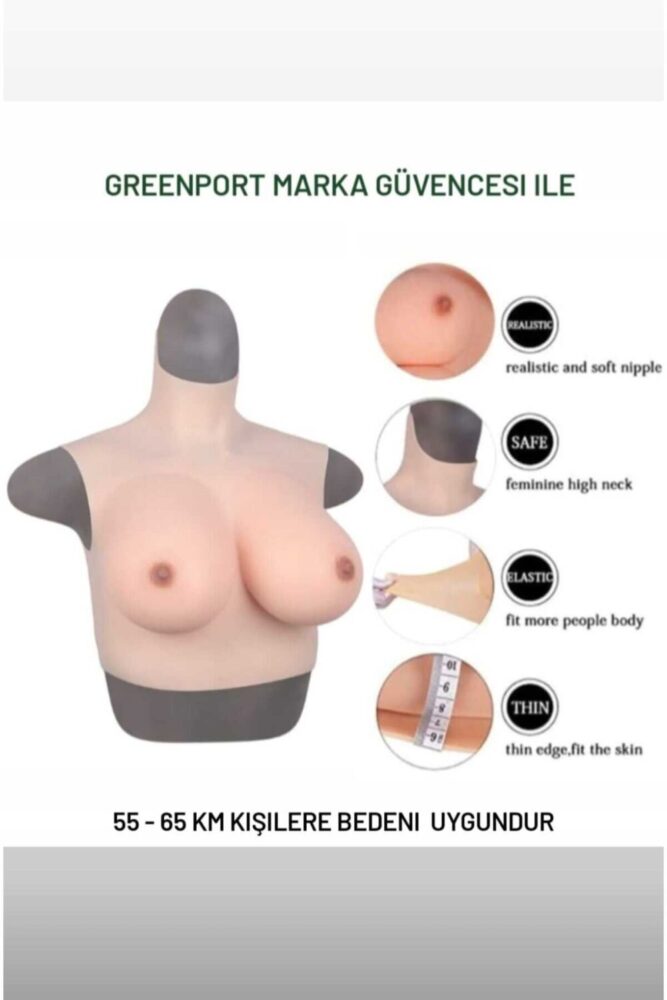 Greenport GİYİLEBİLİR YAPAY BÜYÜK GÖĞÜS BOYUNU KAPLAYAN SÜPER GİYİLEBİLİR SİLİKON GÖĞÜS