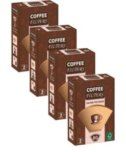 Coffee Filters Coffeo Filters NO2 80 Adet Kahve Filtre Kağıdı x 4 Adet