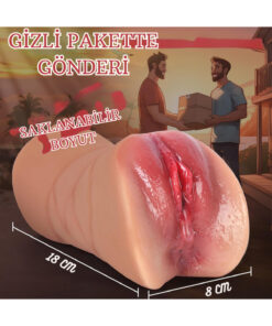 Erotica 3 Girişli Gerçekçi Ağız Anal Vajina 3 In 1 Saklanabilir Boyut Et Dokusunda Suni Vajina Mastürbatör - Görsel 3