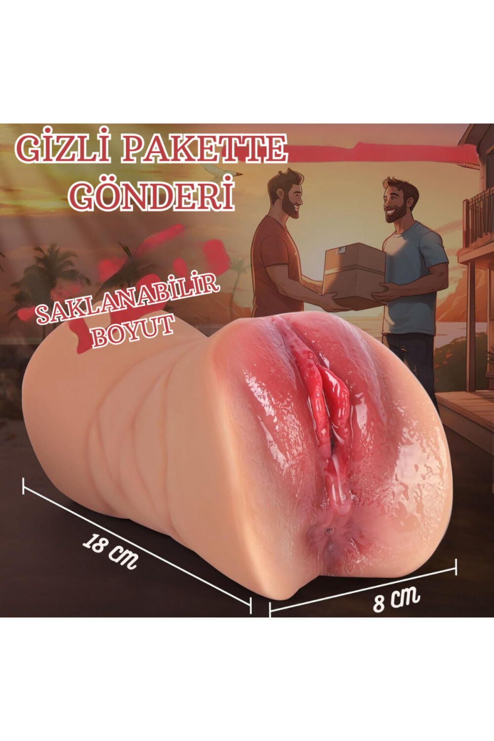 Erotica 3 Girişli Gerçekçi Ağız Anal Vajina 3 In 1 Saklanabilir Boyut Et Dokusunda Suni Vajina Mastürbatör - Görsel 3
