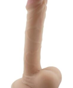 Lolita Shop Ultra Gerçekçi Doku Hissiyatı 19.5 Cm Güçlü Vantuzlu Testisli Penis Yumuşak Ten Doku Realistik Dildo