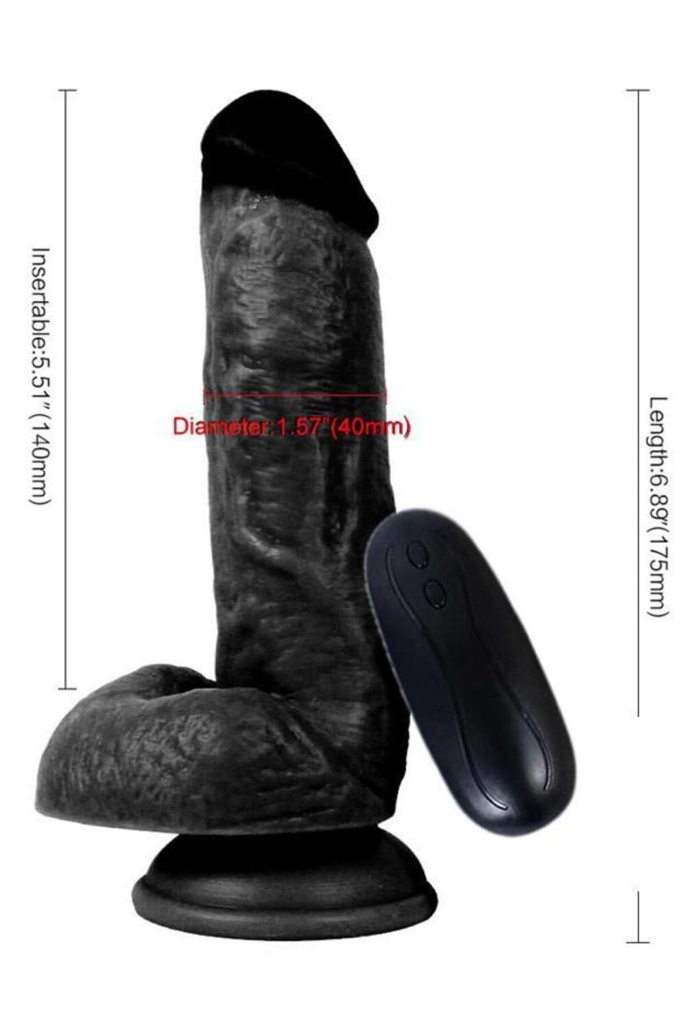 Lolita Shop Vantuzlu 17,5 Cm Kalın Gerçekçi Ten Dokusu 10 Farklı Titreşimli Penis Realistik Vibratör Dildo - Görsel 2