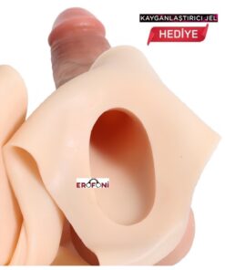 Erofoni Premium Giyilebilir 21 CM Ultra Süper Realistik İçi Boş Model Belden Bağlamalı Dildo Penis - Görsel 3