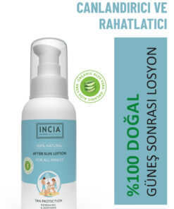 INCIA 100% Natural After Sun Losyon Güneş Sonrası Organik Aloe Vera Nemlendirici Rahatlatıcı 100 ml