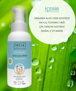INCIA 100% Natural After Sun Losyon Güneş Sonrası Organik Aloe Vera Nemlendirici Rahatlatıcı 100 ml - Görsel 3