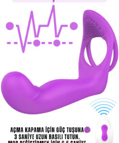 Erotica Kumandalı Şarjlı Çift Penetrasyon Testis Ve Penis Halkalı Anal Vajina Klitoris Uyarıcı Vibratör