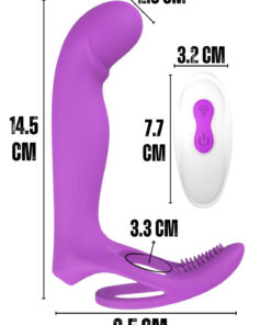 Erotica Kumandalı Şarjlı Çift Penetrasyon Testis Ve Penis Halkalı Anal Vajina Klitoris Uyarıcı Vibratör - Görsel 3