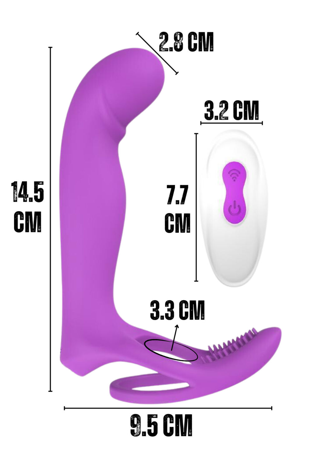 Erotica Kumandalı Şarjlı Çift Penetrasyon Testis Ve Penis Halkalı Anal Vajina Klitoris Uyarıcı Vibratör - Görsel 3
