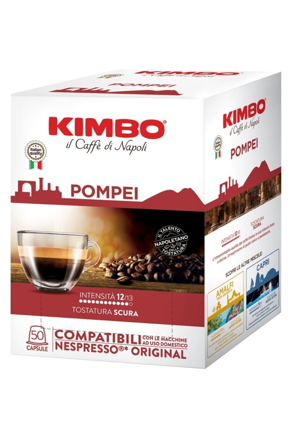 Kimbo Pompei Nespresso Uyumlu Kapsül Kahve (50'li Kutuda)