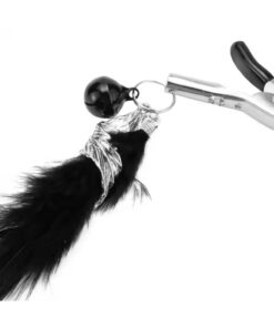 Alternative view of Erotica Siyah Kuş Tüylü Metal Tüy Charm Göğüs Uyarıcı Meme Ucu Klipsi Black Feather Nipple Clamps