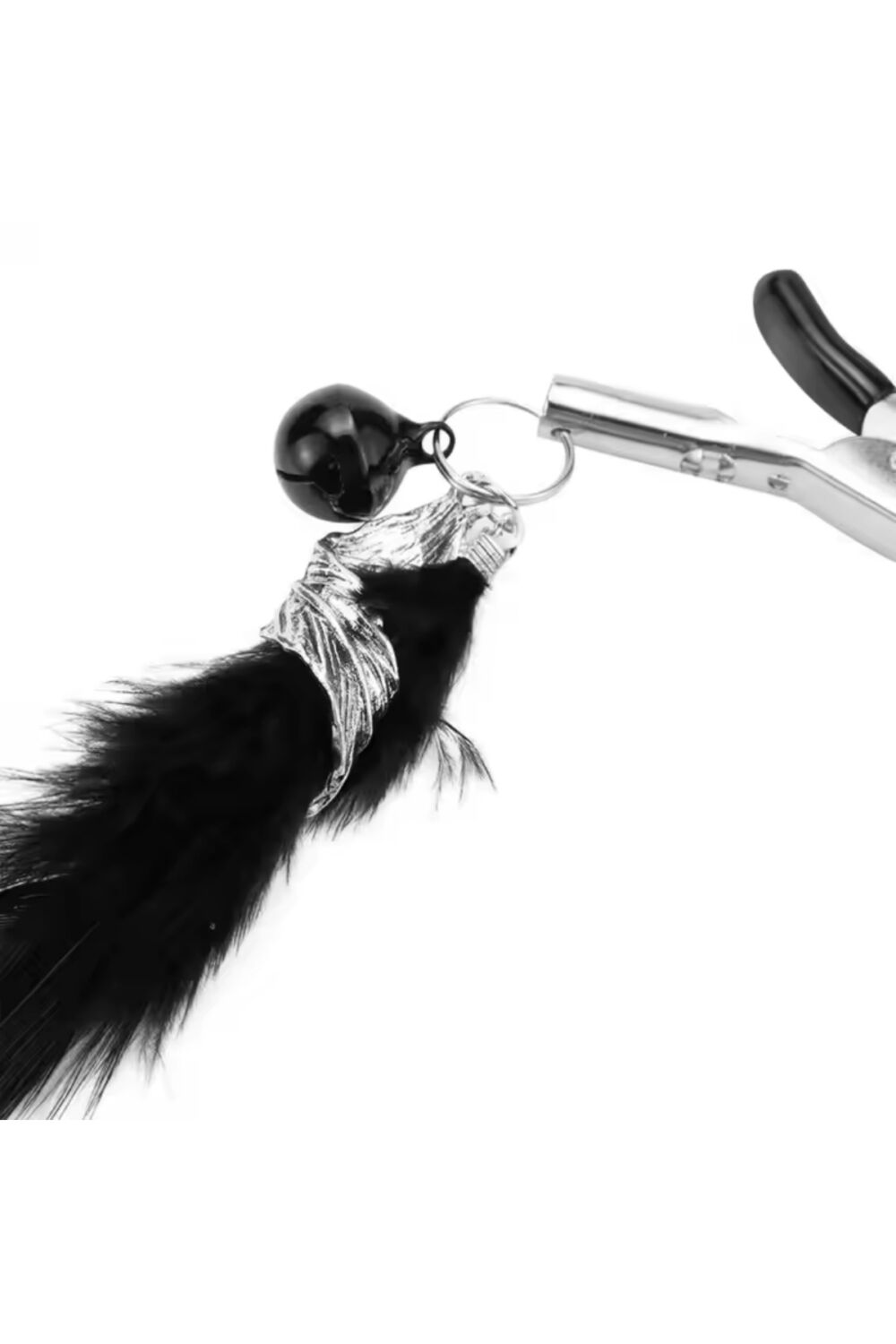 Erotica Siyah Kuş Tüylü Metal Tüy Charm Göğüs Uyarıcı Meme Ucu Klipsi Black Feather Nipple Clamps - Görsel 2