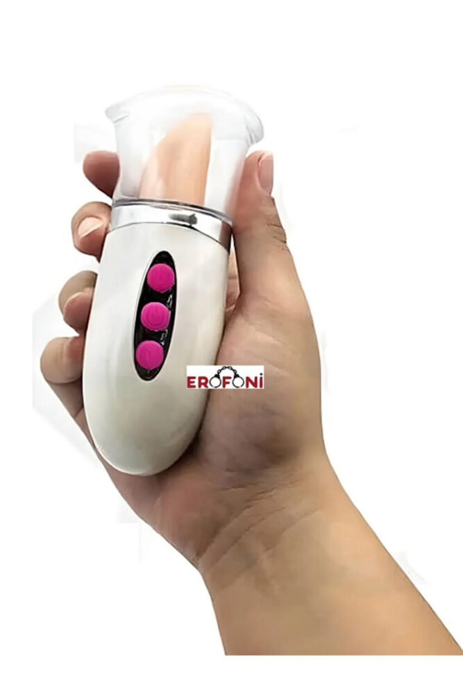 Erofoni Usb Şarjlı 10 Cm Klitoris Emiş Vakumlu Güçlü Titreşimli Süper Teknolojik Realistik Dil Vibratör - Görsel 2