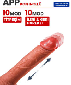 Vdude APP Kontrollu Şarjlı Akıllı Isıtmalı İleri Geri Hareketli Penis Vibratör