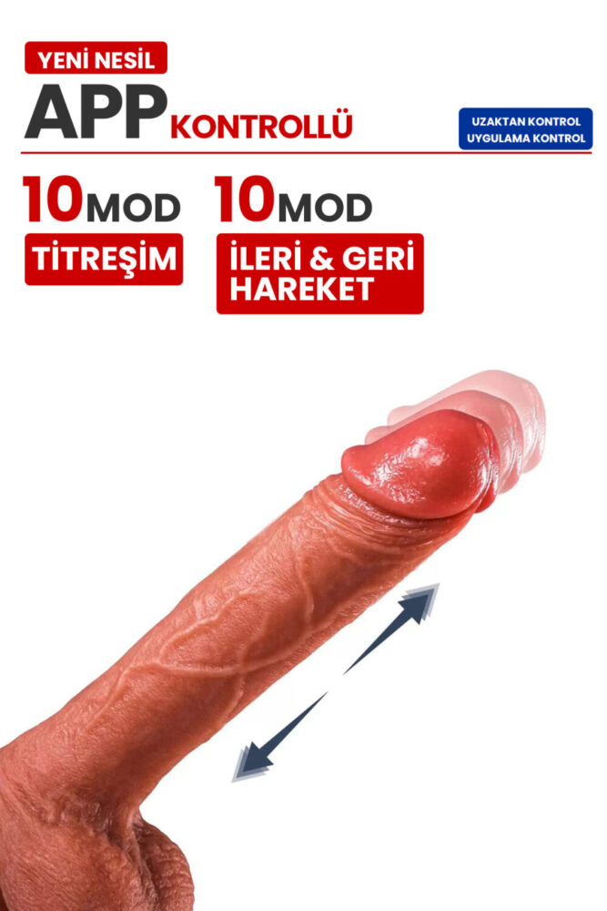Vdude APP Kontrollu Şarjlı Akıllı Isıtmalı İleri Geri Hareketli Penis Vibratör
