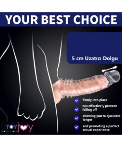 Toyjoy Realistik Tırtıklı Penis Kılıfı 5 cm Uzatmalı Penis Kılıfı Uyarıcı Tırtıklı Penis Sleeve - Görsel 3