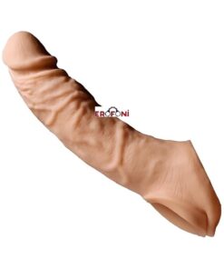 Erofoni Ucu 6 Cm Dolgulu 21 Cm Süper Realistik Uzatmalı Penis Kılıfı - Görsel 3