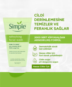 Alternative view of Simple Kind to Skin Karma ve Normal Ciltler İçin Sabunsuz Günlük Yüz Temizleme Jeli 150 ML