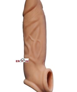 Erofoni Ucu 3 Cm Dolgulu 14 Cm Ultra Süper Realistik Kaliteli Uzatmalı Penis Kılıfı