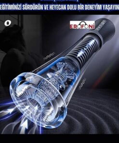 Alternative view of Erofoni Telefon Kontrollü Usb Şarjlı 22 Cm Emişli Titreşimli Otomatik Vakumlu 3 in 1 Mastürbatörlü Akıllı Penis Pompası