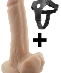 Lolita Shop Kalın Gerçekçi Dokuda 18 Cm Belden Bağlama Kemerli Ultra Soft Dokuda Realistik Penis - Görsel 3