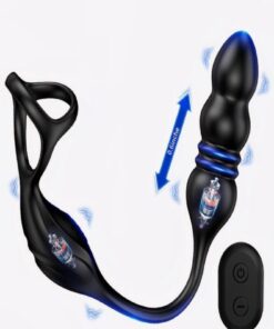 Buso Uzaktan Kumandalı Şarjlı Penis Halkası - İleri Geri Hareketli Boğumlu Perine Vibratörü