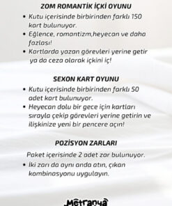 Alternative view of Metranya Çiftler İçin İçki Oyunu + Ateşli Görev Kartları + Sex Pozisyon Zarları Sevgililer Günü Yılbaşı Parti